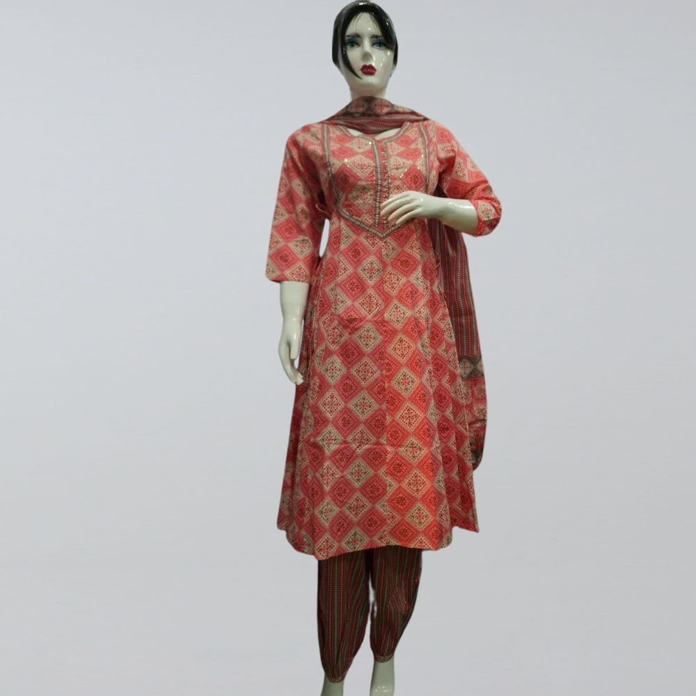 cotton jaipuri suit set